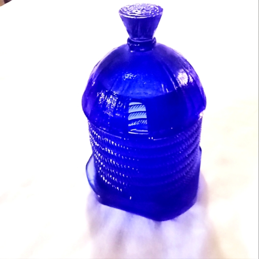 Depression glass honey pot